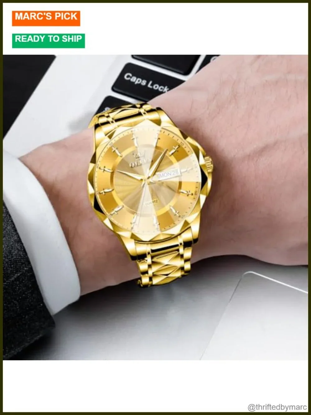 Luxury Dress Waterproof Analog Quartz Watch Stainless Steel 41mm Minimalist